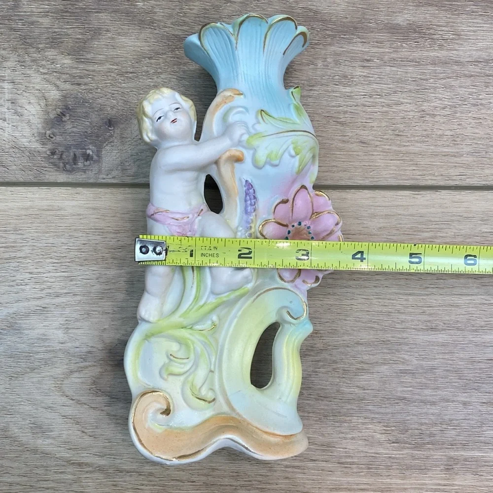 Vintage Cherub Porcelain Bud Stem Vase‎ Coquette Angelcore Fairycore Floral - Picture 8 of 10